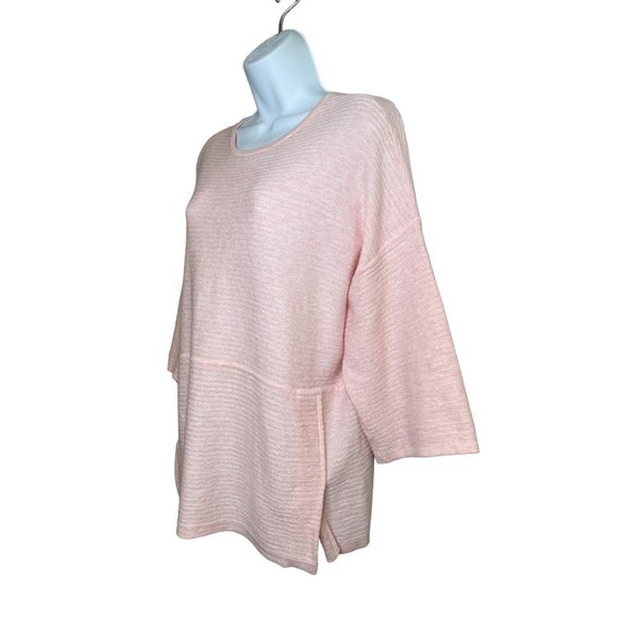 J. Jill Pure Jill Pink Cotton Pullover Top Half Sleeve Oversized Size Small - Picture 3 of 5